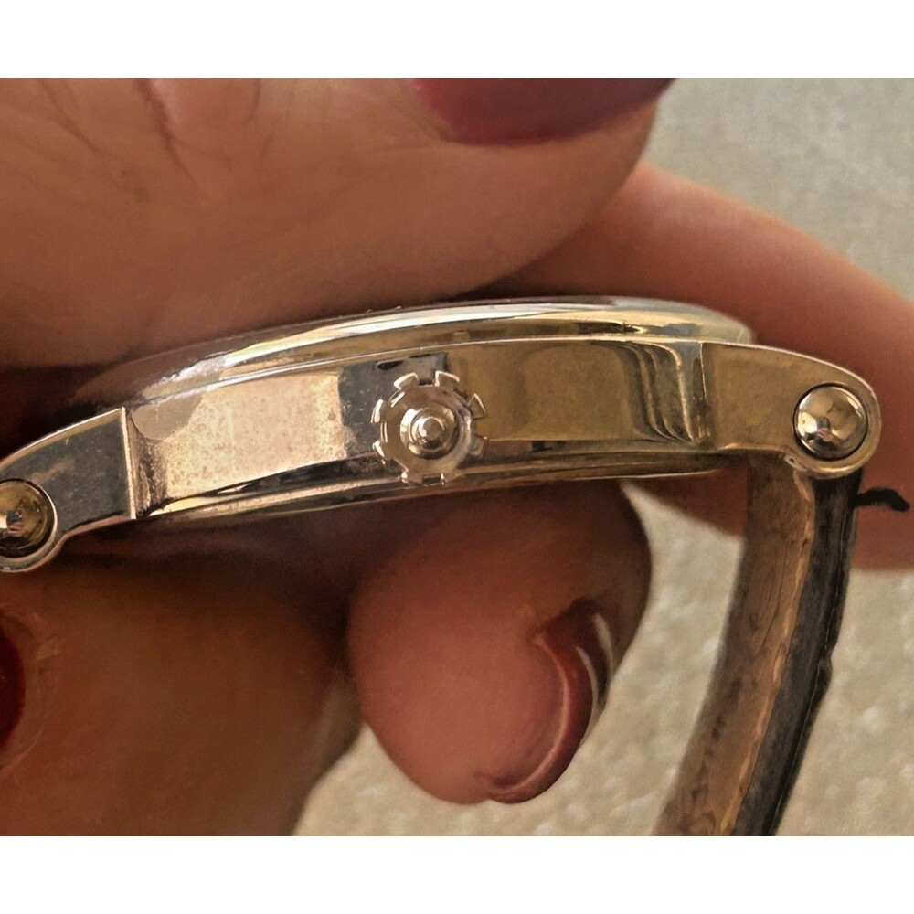 Juicy Couture Watch Womens Crown Crystal Dial Black Leather Y2K New Battery - Picture 9 of 11